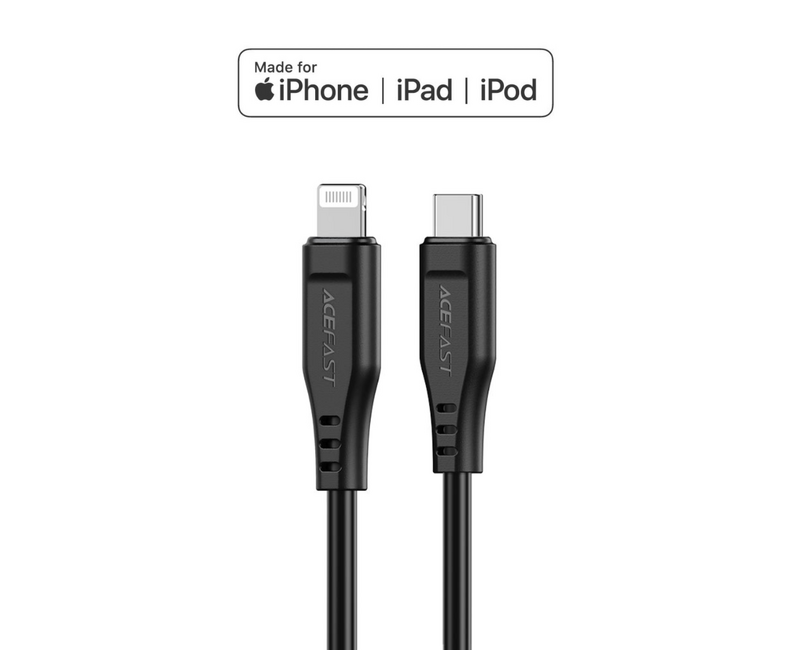 ACEFAST MFi Black Charging Data Cable C3-01 USB-C to Lightning