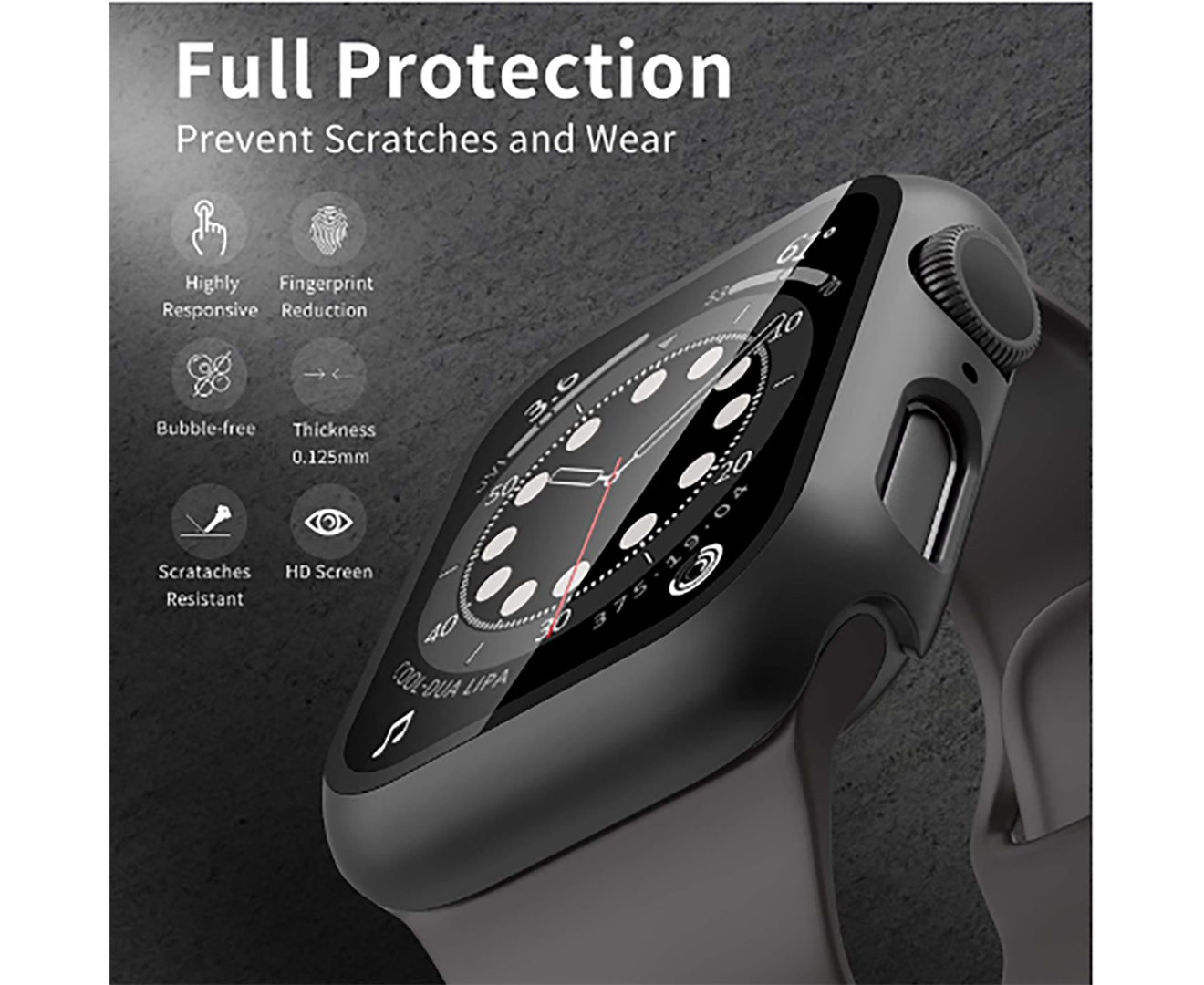 Apple Watch Tempered Glass Case 360 Full Cover 42mm Black