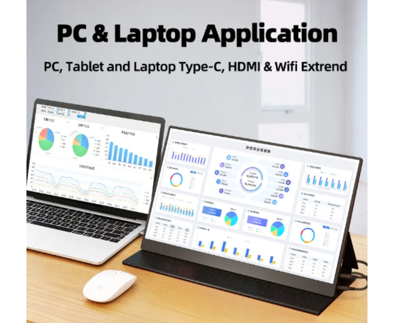 15.6" USB-C Portable Touchscreen Monitor With Built-in Battery. 1920x1080 Display - Ideal for On the go !