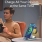 5-in-1 Fast Wireless Charger Station with Time Function, Alarm Clock and LED Lights (15W) with 18W Qualcomm Adapter